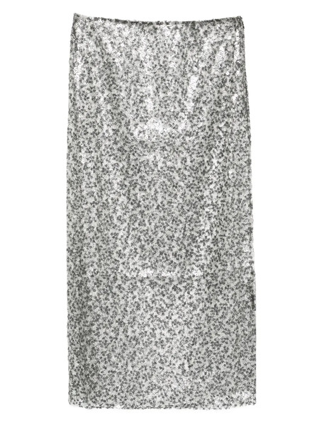 Christopher Esber Sequinned Midi Skirt - Silver 