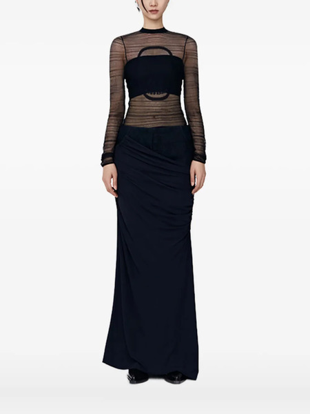  Christopher Esber Sheer-paneled Draped Top - Black 