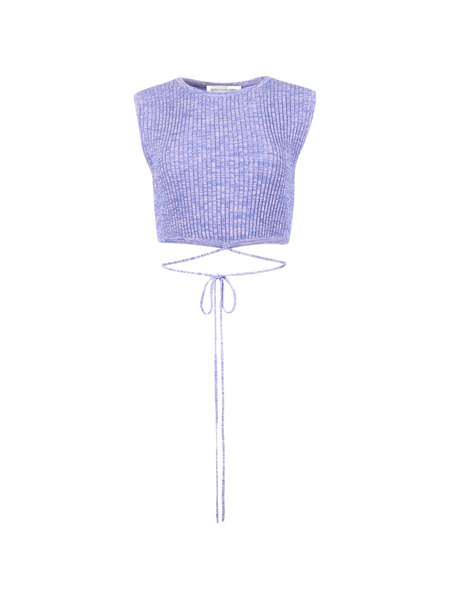  Christopher Esber Sleeveless Knitted Crop Top - Purple 