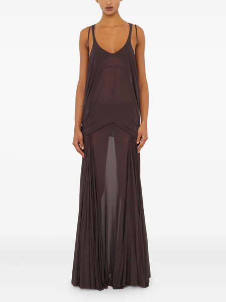  Christopher Esber Solea Suspension Macrame Tank Maxi Dress - Brown 