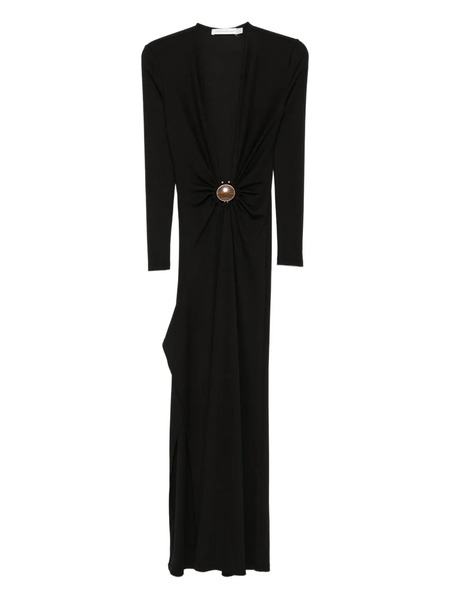  Christopher Esber Stone-embellished Long-sleeve Maxi Dress - Black 