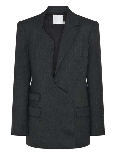  Christopher Esber Torrent Pinstripe Asymmetrical Blazer - Black 