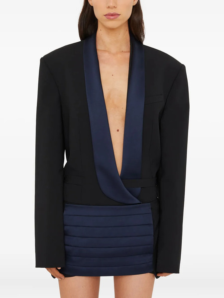  Christopher Esber Tuxedo Contrast Wool Blazer - Black 