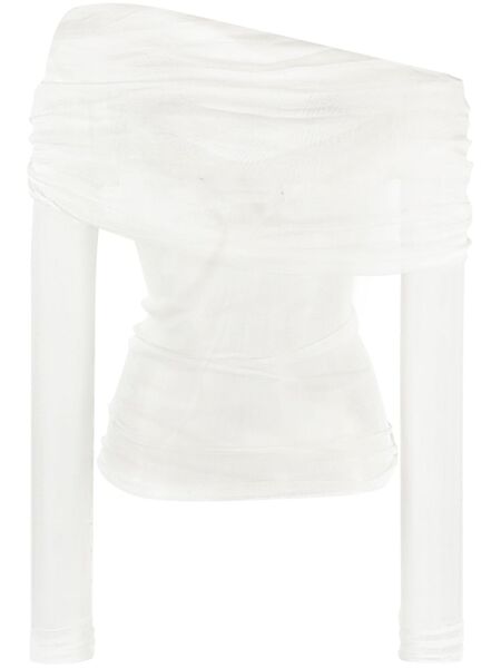  Christopher Esber Veiled Silk Top - White 