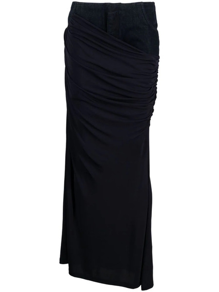  Christopher Esber Wrapped Denim-trim Maxi Skirt - Blue 