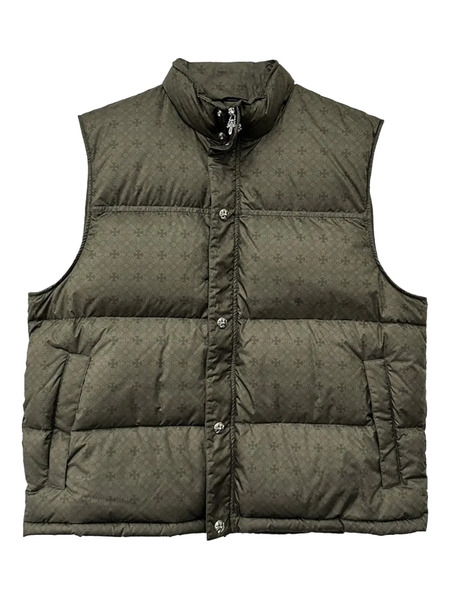  Chrome Hearts Monogram-pattern Padded Gilet - Green 