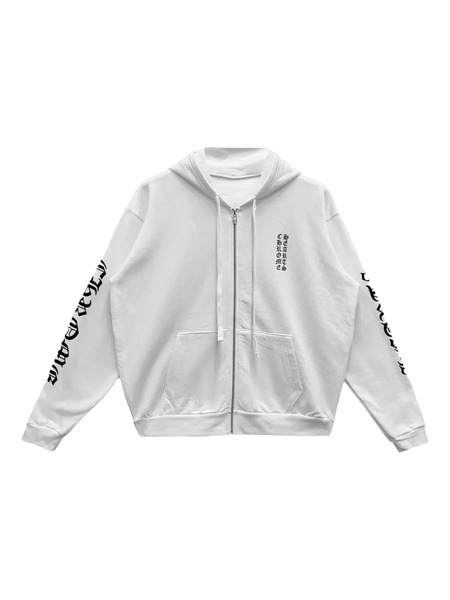  Chrome Hearts Monogram Zip Hoodie - White 