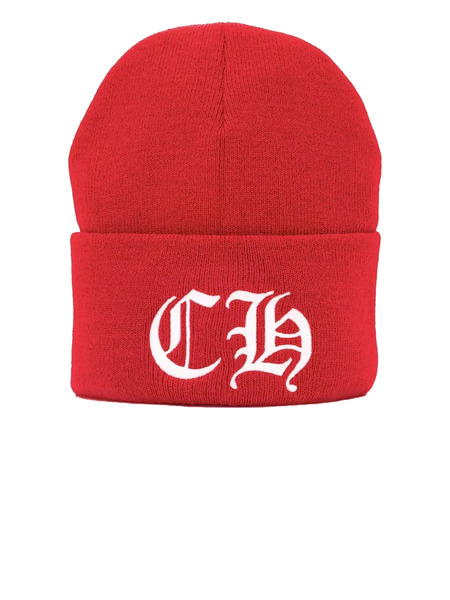  Chrome Hearts Ribbed Beanie Hat - Red 