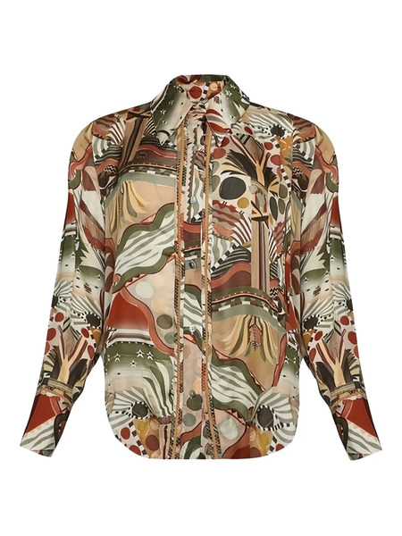  Chufy Abstract-print Long-sleeve Shirt - Neutrals 