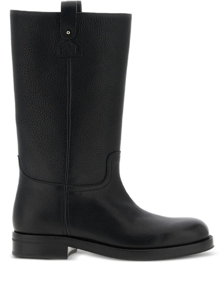  Church's Hammered Leather Round-toe Boots - Black 