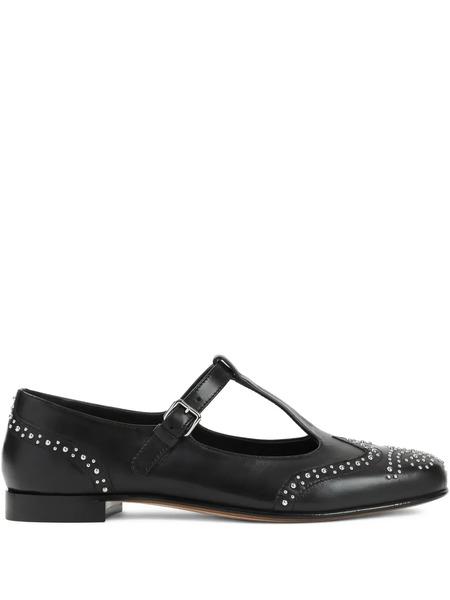  Church's T-bar Studded Flat Pumps - Black 