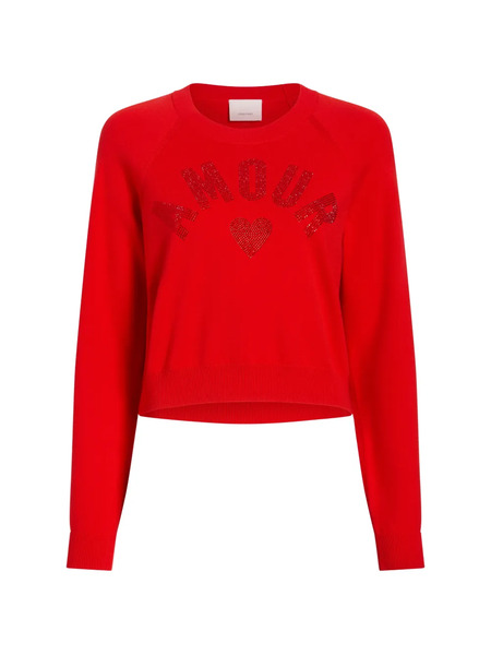  Cinq A Sept Amour Heatset Sweater - Red 