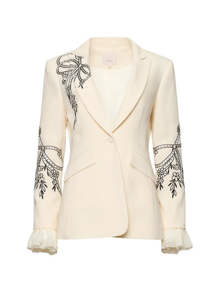  Cinq A Sept Cheyenne Cascading Ribbon Blazer - Neutrals 