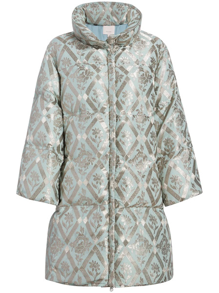  Cinq A Sept Diamond Floral Hallie Puffer Coat - Blue 