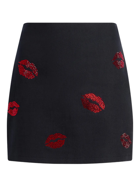  Cinq A Sept Embellished Denim Mini Skirt - Black 
