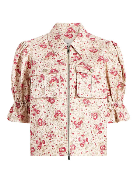  Cinq A Sept Holly Floral Puff-sleeve Jacket - Neutrals 