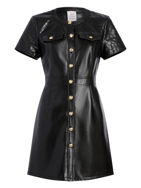  Cinq A Sept Layla Quilted Buttoned Mini Dress - Black 