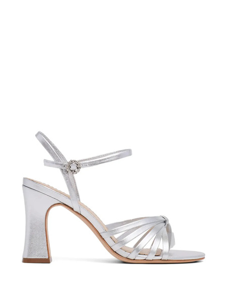  Cinq A Sept Logan Metallic Heeled Sandals - Silver 