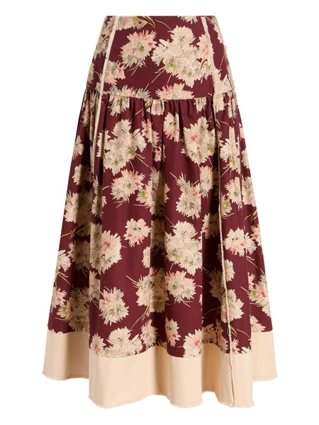  Cinq A Sept Mae Bouquet Aura Skirt - Red 