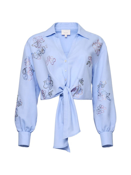  Cinq A Sept Marianna Floral Tie Shirt - Blue 