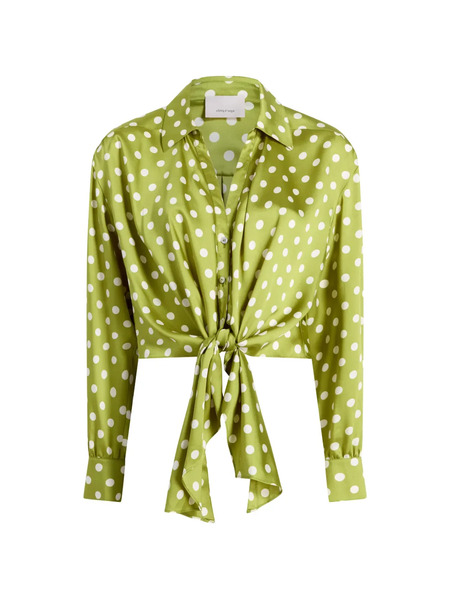  Cinq A Sept Marianna Polka Dot Top - Green 