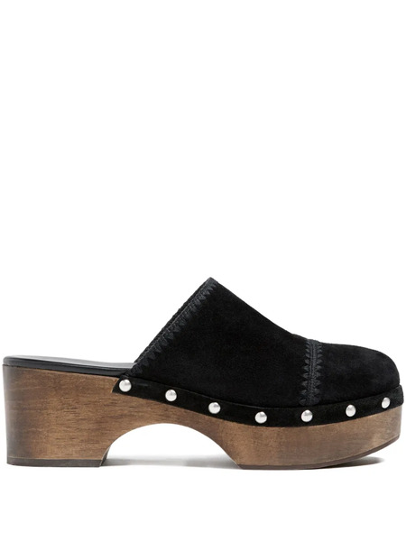  Cinq A Sept 60mm Saige Studded Clogs - Black 