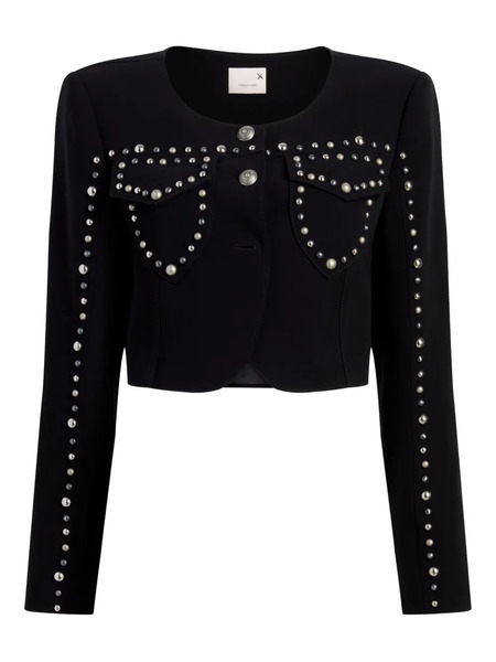  Cinq A Sept Olga Studded Cropped Jacket - Black 