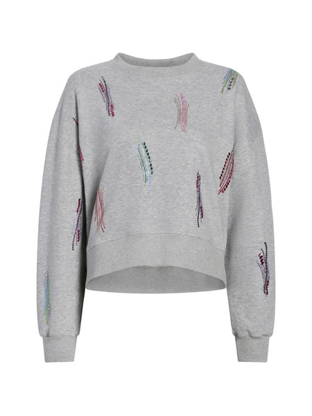  Cinq A Sept Paillette Whirl Brandy Long-sleeve Sweatshirt - Grey 