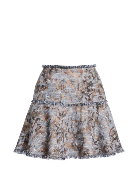  Cinq A Sept Printed Tweed Mini Skirt - Blue 