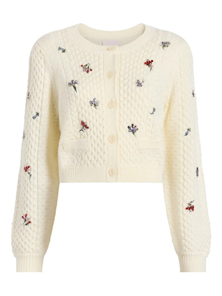  Cinq A Sept Rasa Floral-embroidered Cardigan - Neutrals 
