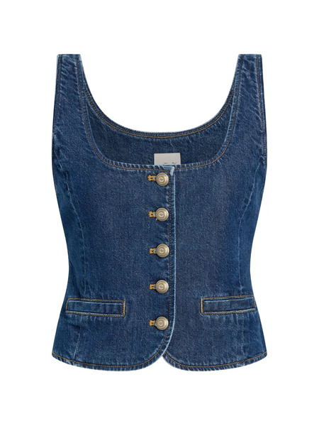  Cinq A Sept Rowena Button-up Denim Top - Blue 