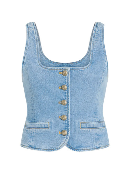  Cinq A Sept Rowena Button-up Denim Top - Blue 