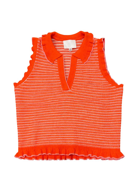 Cinq A Sept Ruffled-detail Top - Orange 