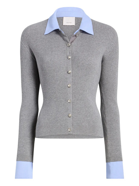  Cinq A Sept Soma Ribbed Buttoned Cardigan - Grey 