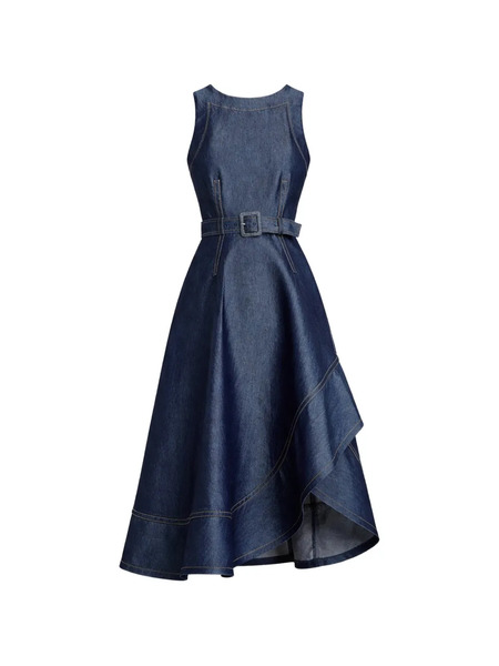  Cinq A Sept Zelda Belted Flared Midi Dress - Blue 