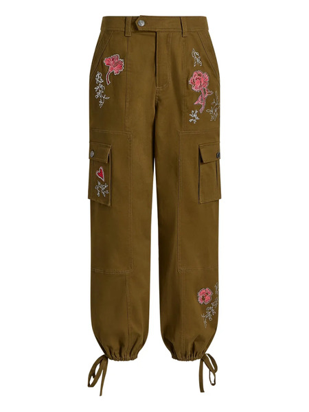  Cinq A Sept Zola Embroidered Cargo Pants - Green 