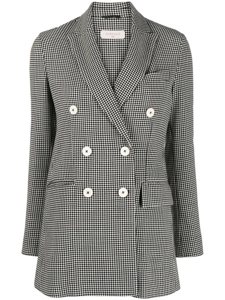  Circolo 1901 Check-print Double-breasted Blazer - Black 
