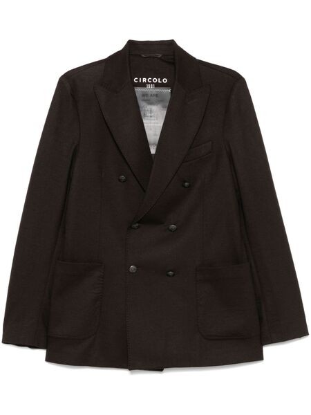  Circolo 1901 Double-breasted Blazer - Brown 