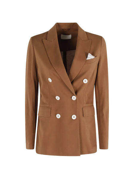  Circolo 1901 Double-breasted Lightweight Blazer - Brown 
