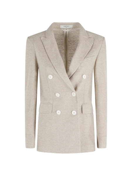  Circolo 1901 Mélange Double-breasted Blazer - Neutrals 