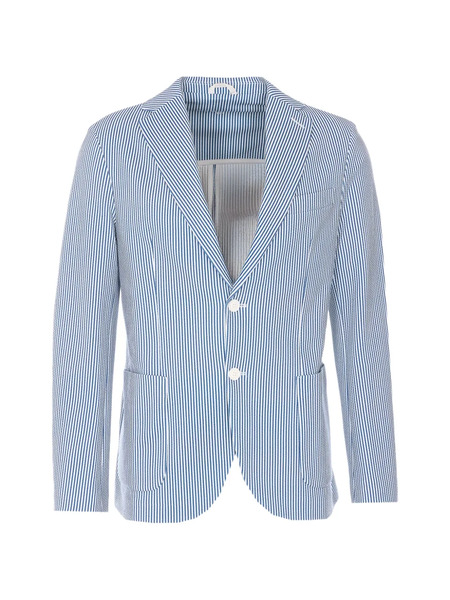  Circolo 1901 Striped Single-breasted Jacket - Blue 