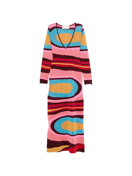  Circus Hotel Abstract-pattern Maxi Dress - Pink 