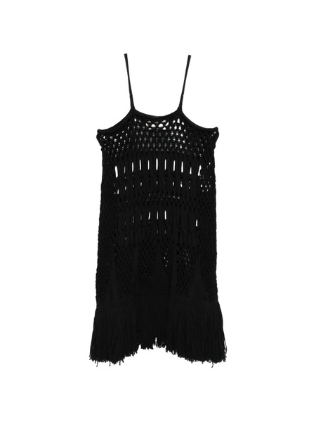 Circus Hotel Fringed-hem Midi Dress - Black 