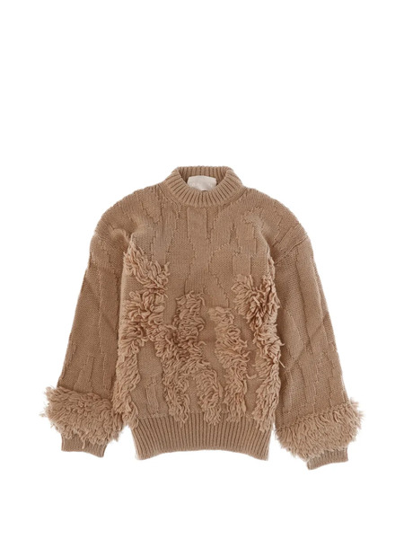  Circus Hotel Fringed Sweater - Neutrals 