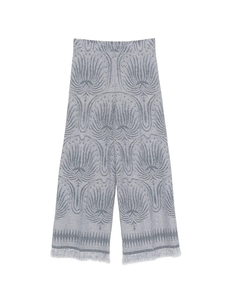  Circus Hotel Patterned Frayed Trousers - Grey 