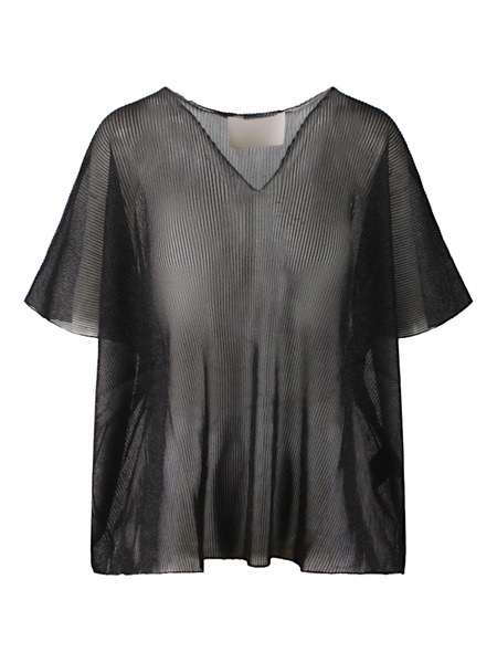  Circus Hotel Pleated T-shirt - Black 