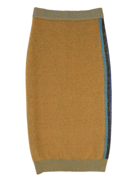 Circus Hotel Stripe-detail Midi Skirt - Yellow 