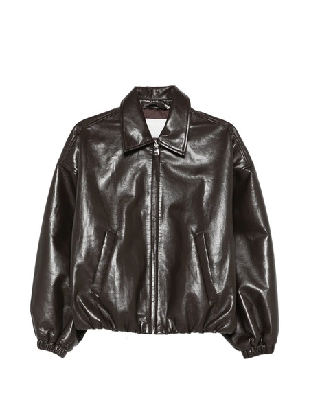  Citizens Of Humanity Bubble-hem Leather Bomber Jacket - Brown 
