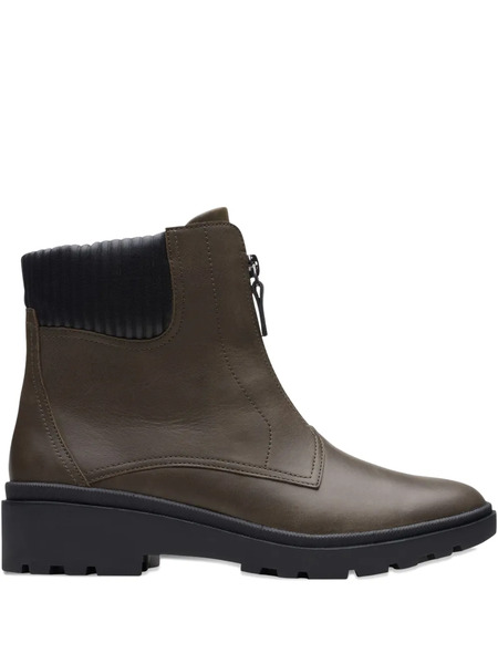  Clarks Calla Zip dark Olive Boots - Green 