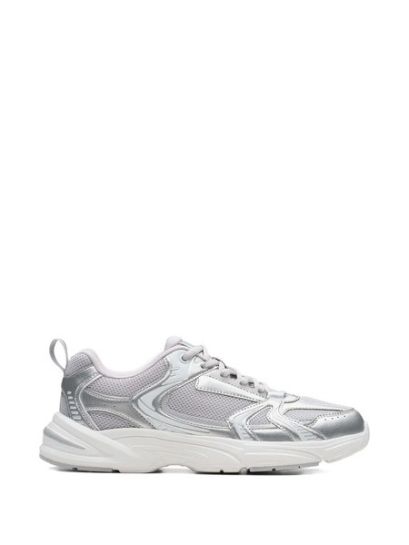  Clarks Kids Crafton Move Metallic Sneakers - Silver 